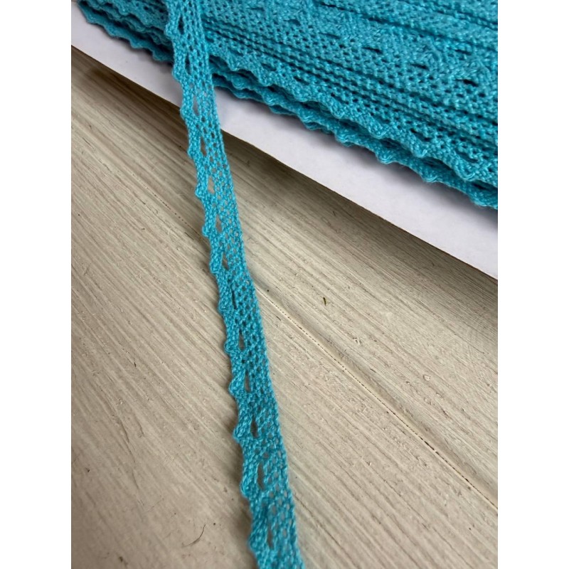 Кружево  030  голубое    РУЛОН 45  метров