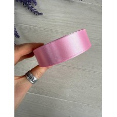Стрічка атласна 2,5 см рожево лілова #197 рулон 32,5 метра