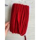 Тесьма  " Мелкие помпоны " темно красная 22,5 метра