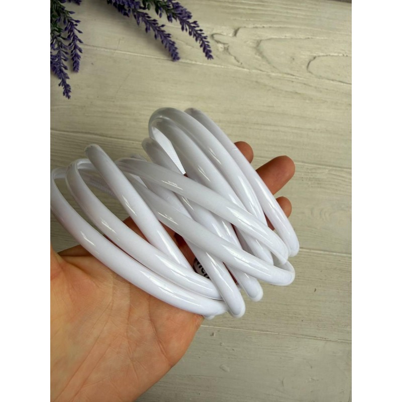 Ободок " 0,8 см "  белые 12 шт