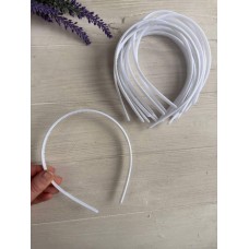 Ободок " 0,8 см "  белые 12 шт