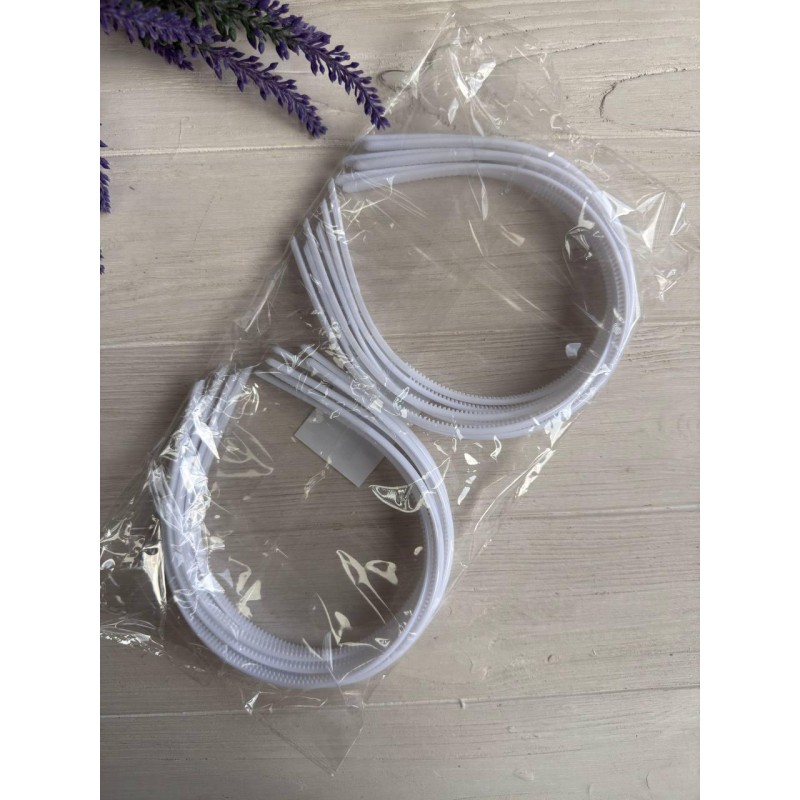 Ободок " 0,8 см "  белые 12 шт