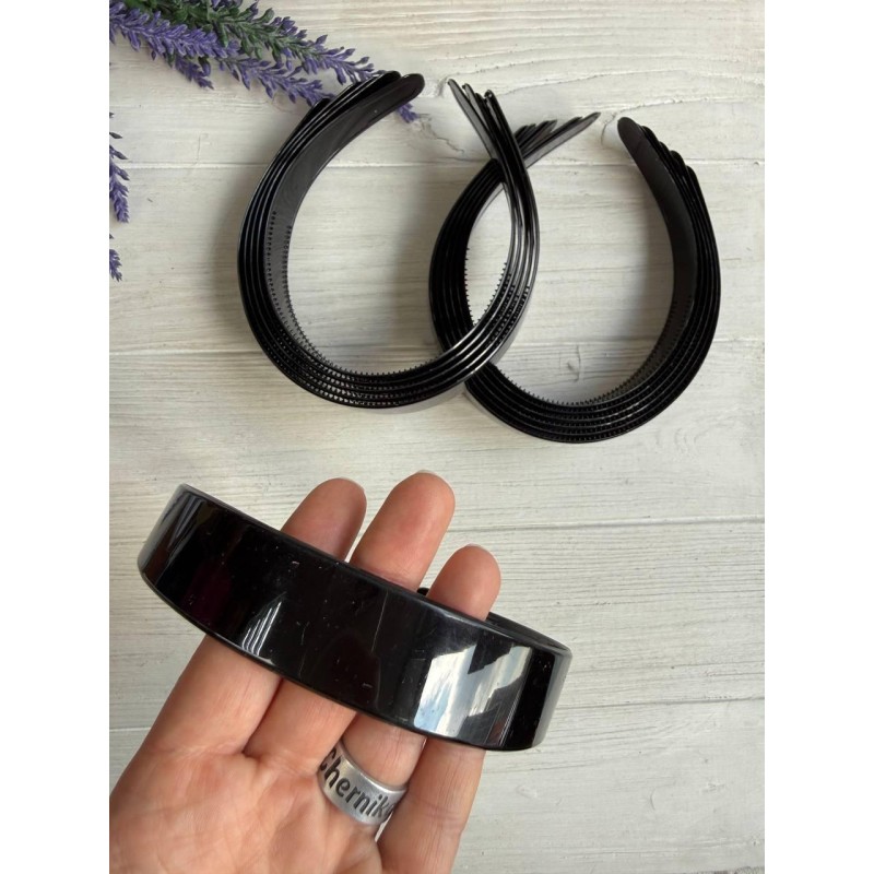 Ободок " 2,5 см "  черные 12 шт