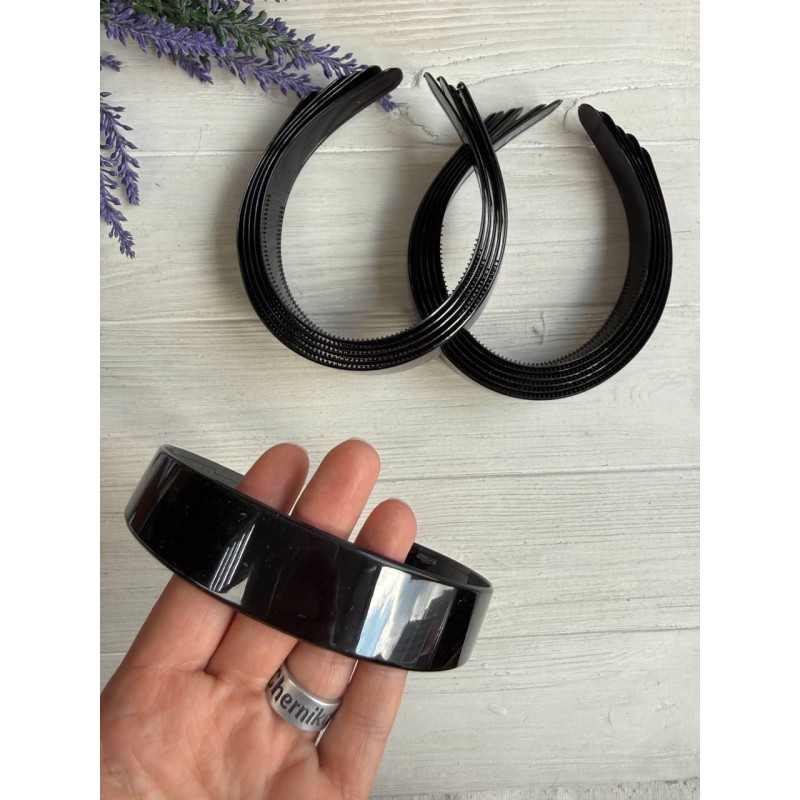 Ободок " 2,5 см "  черные 12 шт