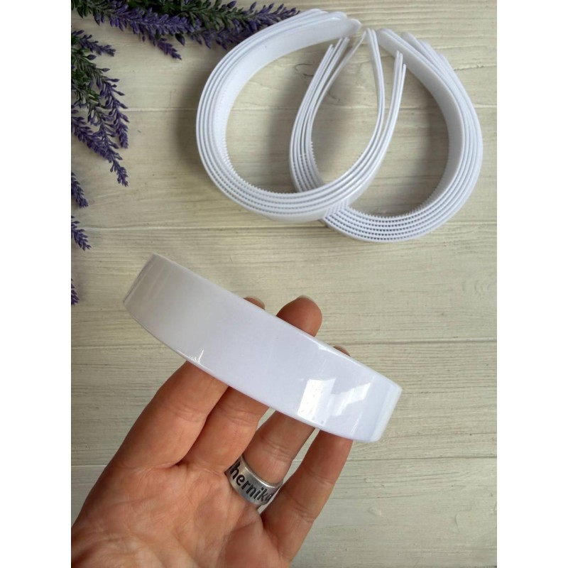 Ободок " 2,5 см " белые 12 шт