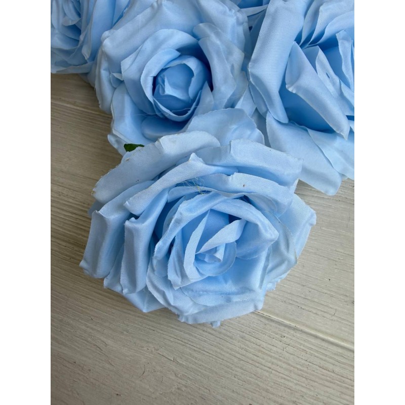 Роза головка " 30687 " голубая 12 шт