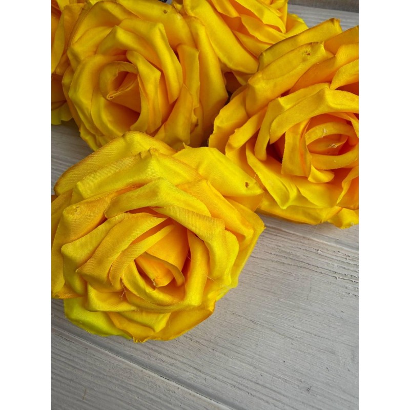 Роза головка " 30687 " темно желтая 12 шт