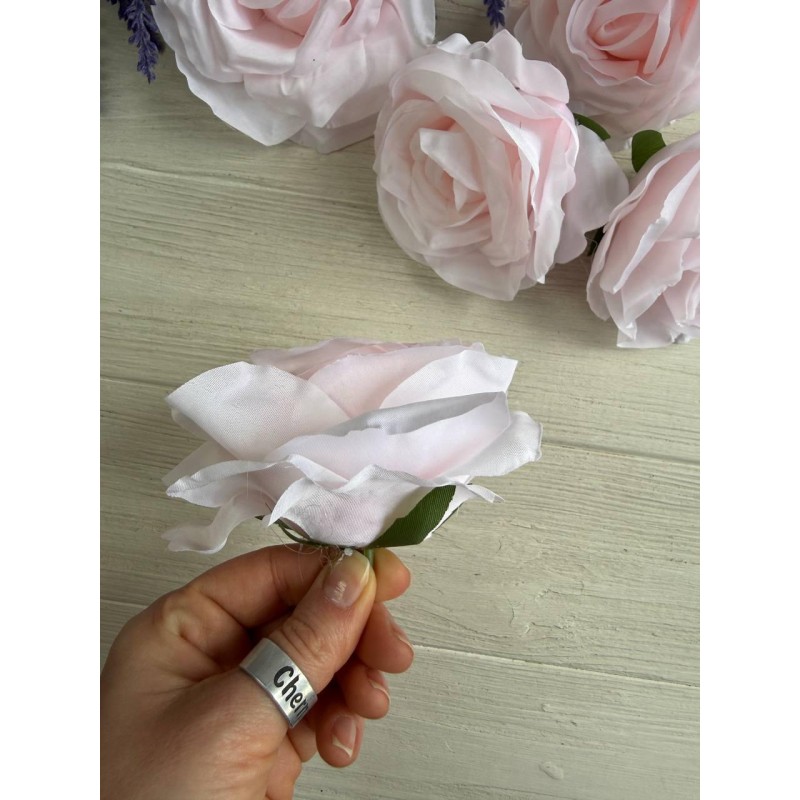 Роза головка " 30687 " бледно розовая12 шт