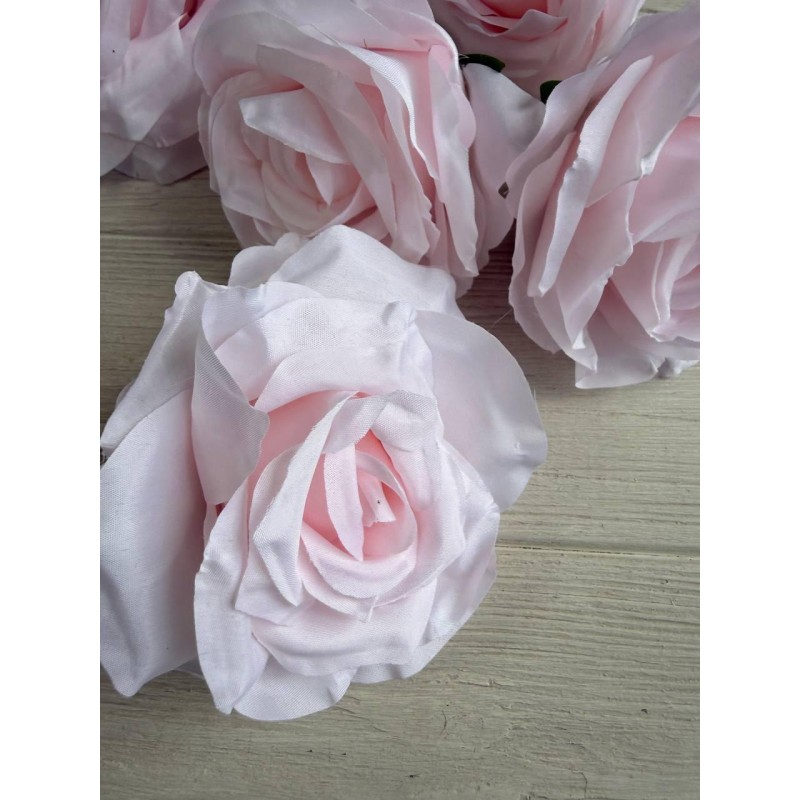 Роза головка " 30687 " бледно розовая12 шт