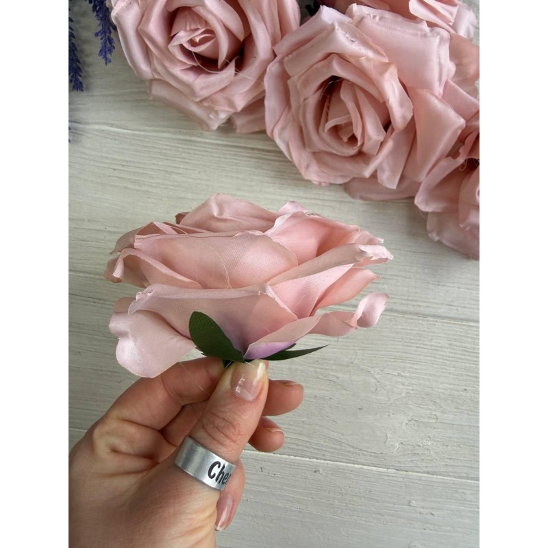 Роза головка " 30687 " пудра 12 шт