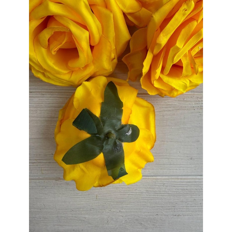 Роза головка " 30687 " темно желтая 12 шт