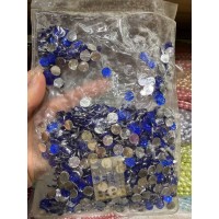 Серединка  " Кругла у стразах" 8 мм синя 1000 шт.