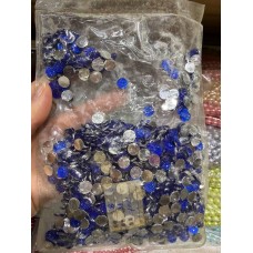 Серединка  " Кругла у стразах" 8 мм синя 1000 шт.