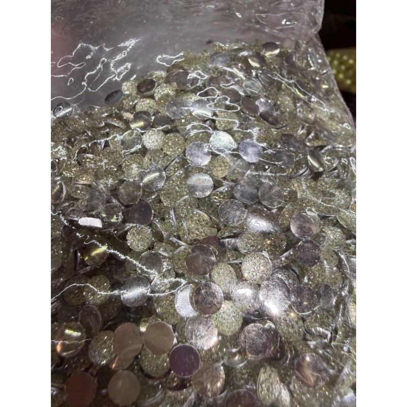 Серединка  " Кругла у стразах дрібна " біла 1000 шт.