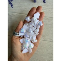Кабошон  " Сердце "  белый АВ 30 грам