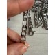 Комплект Цепочка  с карабином  № 27 , серебро    120 см