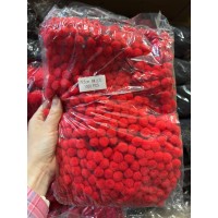 Помпоны нейлоновые 1,5 см красные  1000 шт