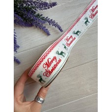 Репс  " Merry Christmas 30356  " з оленями 4 см 22,5 метри