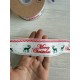 Репс  " Merry Christmas 30356 " с оленями  4 см 22,5 метра