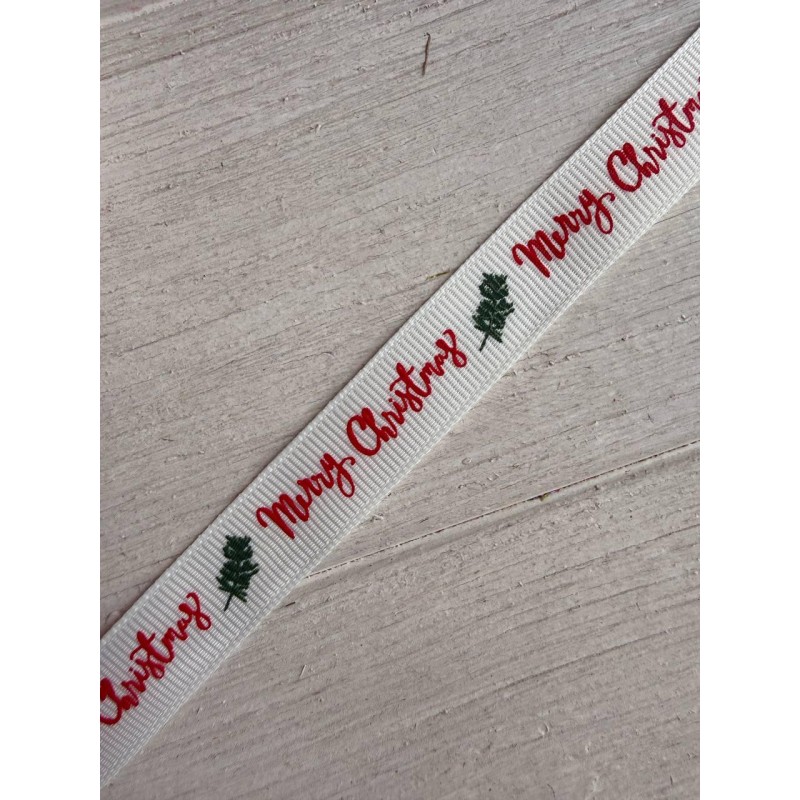 Репс  " Merry Christmas + веточка 30351 " 1,5 см  22,5 метра