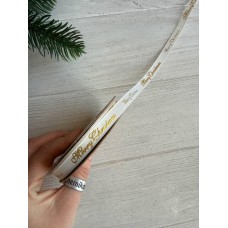 Репс  " Merry Christmas та кулі  30367  " 1,0 см золотий напис білий 18 метрів