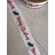Репс  " Merry Christmas + веточка 30352 " 2,5 см  22,5 метра