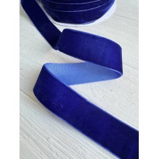 5 метрів Стрічка оксамитова " 2,5 см " Темно синя