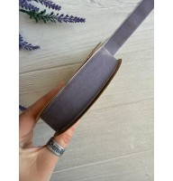 Стрічка оксамитова 2,5 см " 22125 " сіра #60  10 ярдів