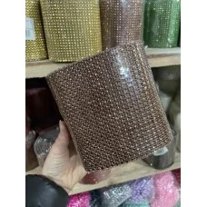 Шина "Імітація страз" , коричнева  9 метрів