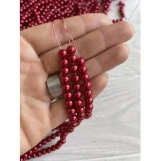 Бусины Жемчуг  на нитке  " Люкс "      6 мм бордо    500 грам