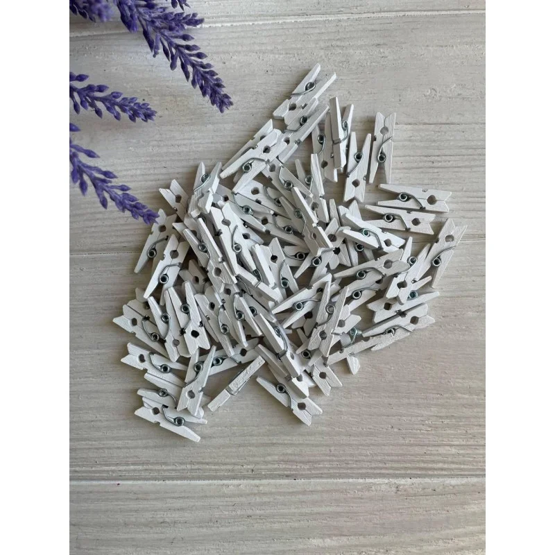 Прищепки деревянные 2,5* 0,8 , Белые  Большая упаковка 1000 шт