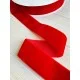 Лента бархатная " 4 см "   красная                   рулон 27 метров