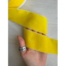 Стрічка оксамитова " 5 см " жовтий  рулон 18 метрів