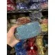 Лента блестящая новогодняя 6,3 " Метал "  , голубая        рулон 45 метров