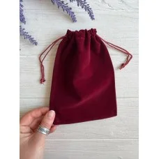 Мешочки велюровые 13*18 см, бордово малиновые 50 шт